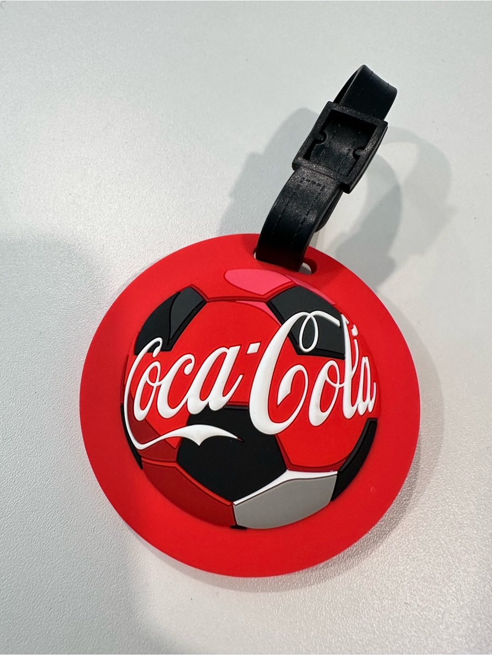Soccer Ball Luggage Tag Round Luggage Tag Red & Black New